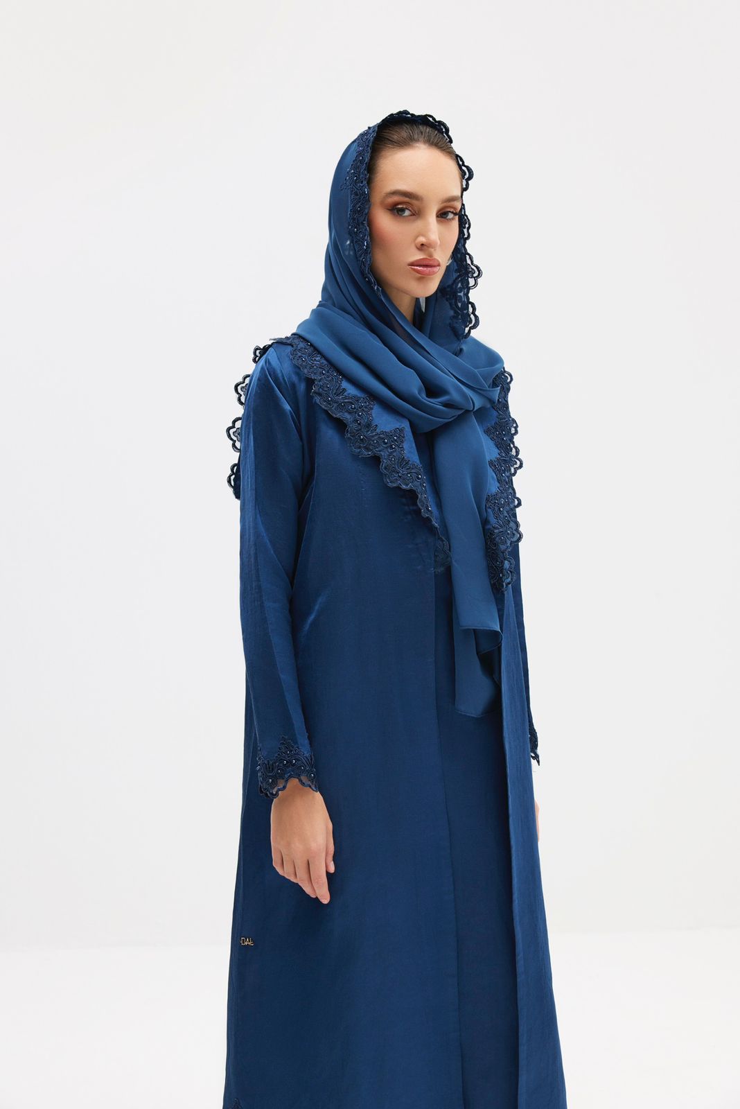 Navy Edge of Lace Coat
