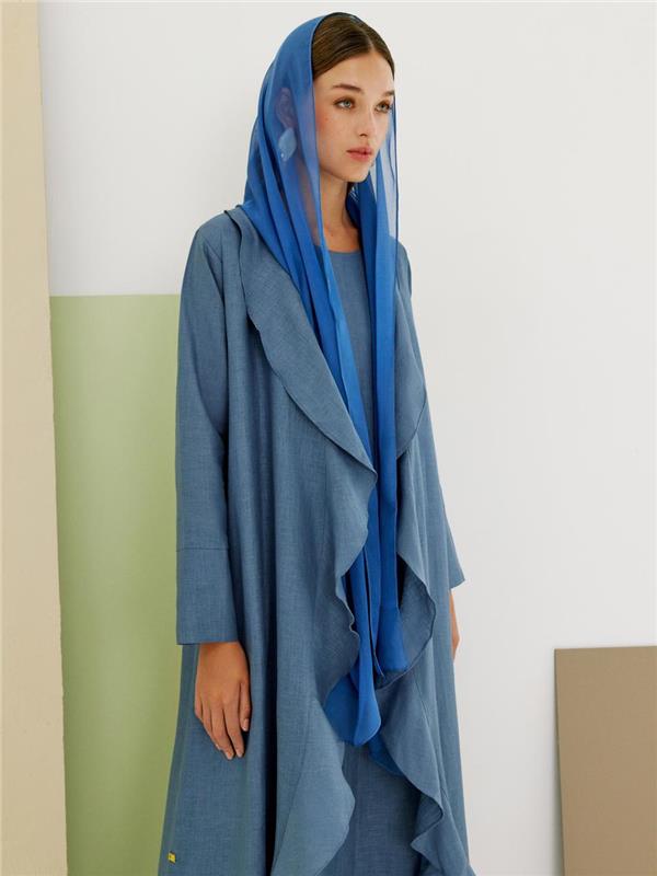 Linen Cardigan Set (Steel Blue)