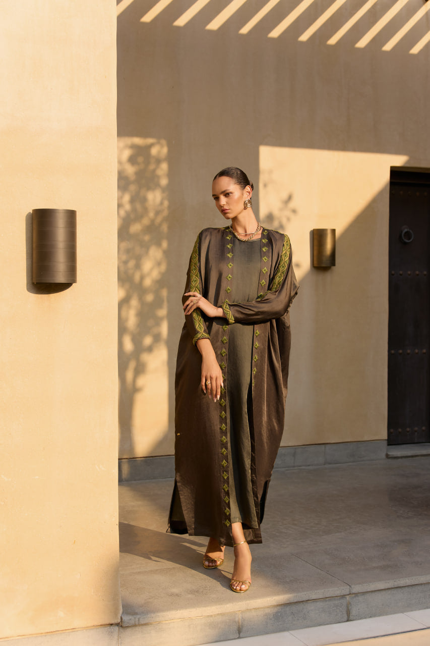 Sahara Moss Motif Abaya