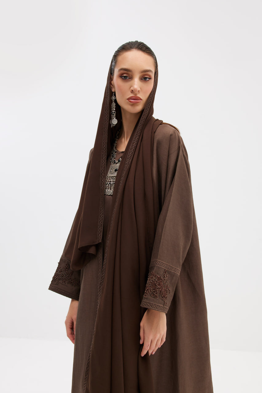 Chocolate Brown Edge of Lace Kimono